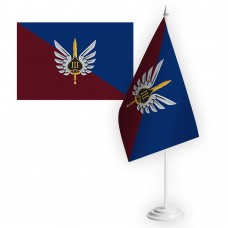 Настільний прапорець 3 батальйон 81 ОАЕМБр емблема два кольори